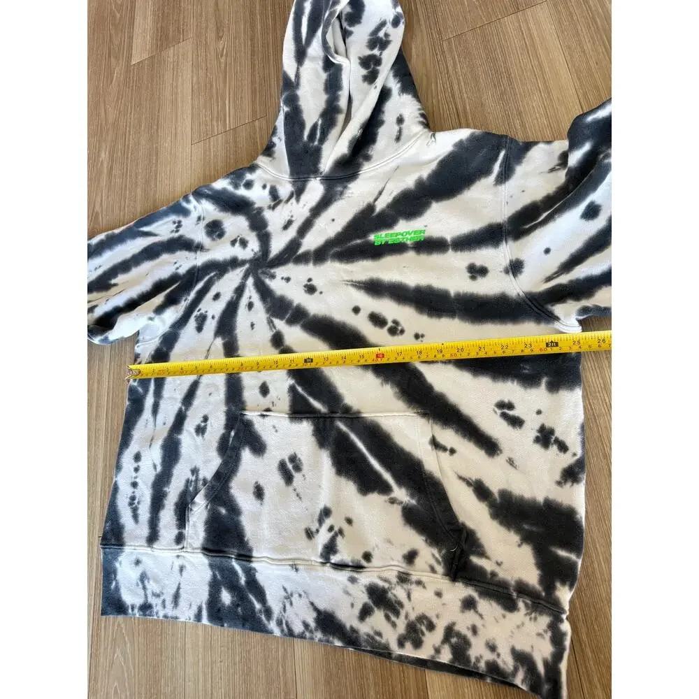 Sleepover by Esther XL Black White Tie Dye Hoodie Handcrafted LA Oversized